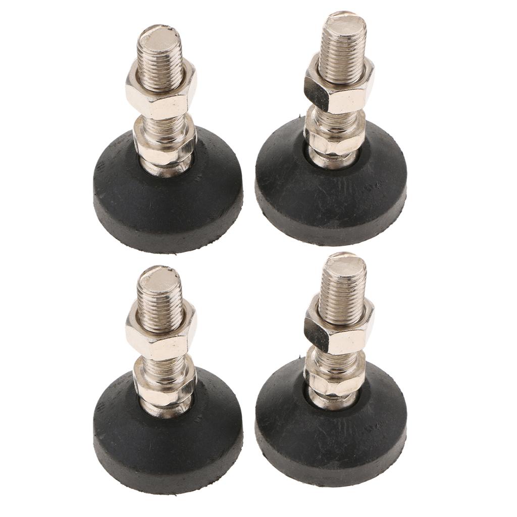 4x Carbon Steel Adjustable Furniture Leveler Leveling Feet 60mm 60-M16x50mm