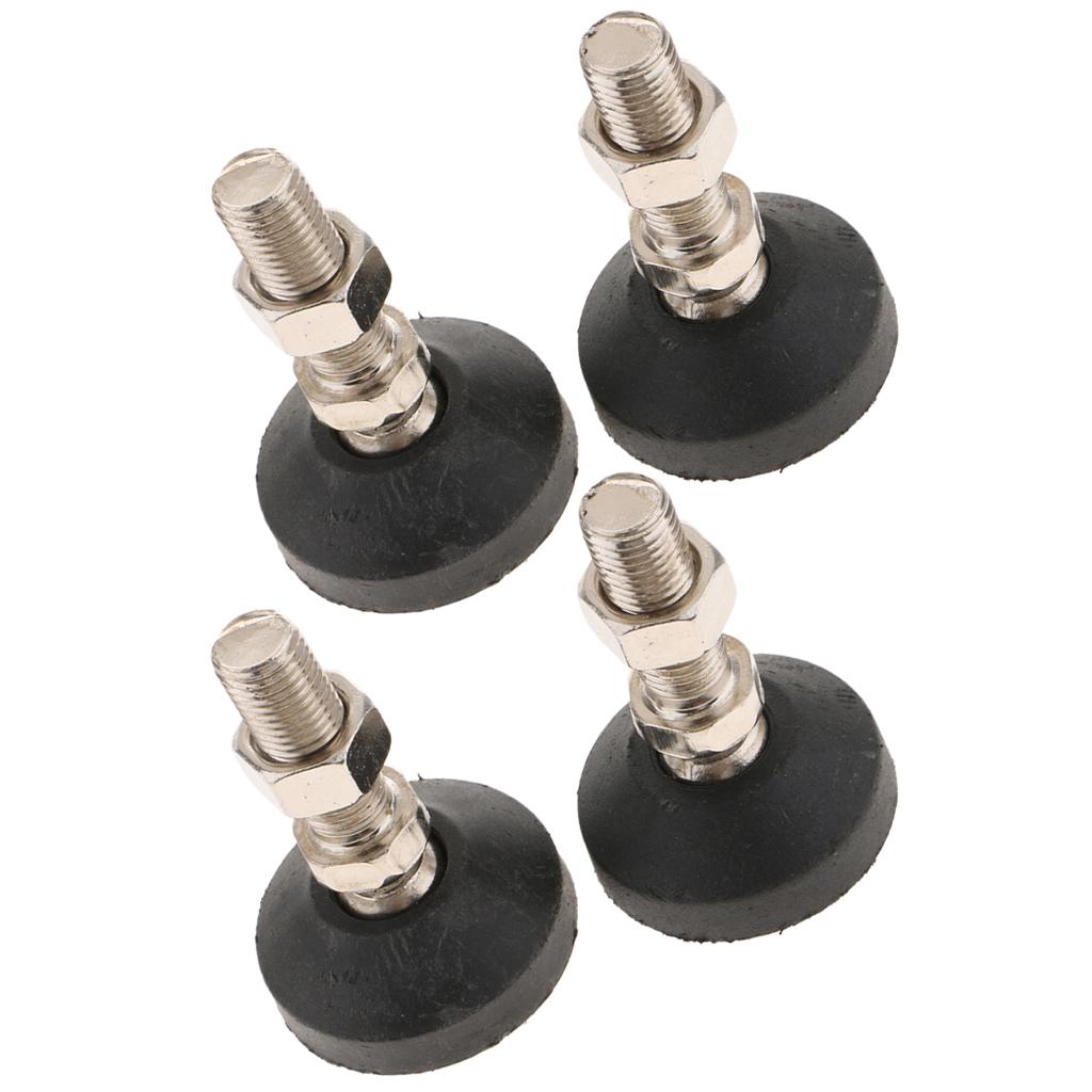 4x Carbon Steel Adjustable Furniture Leveler Leveling Feet 60mm 60-M16x50mm