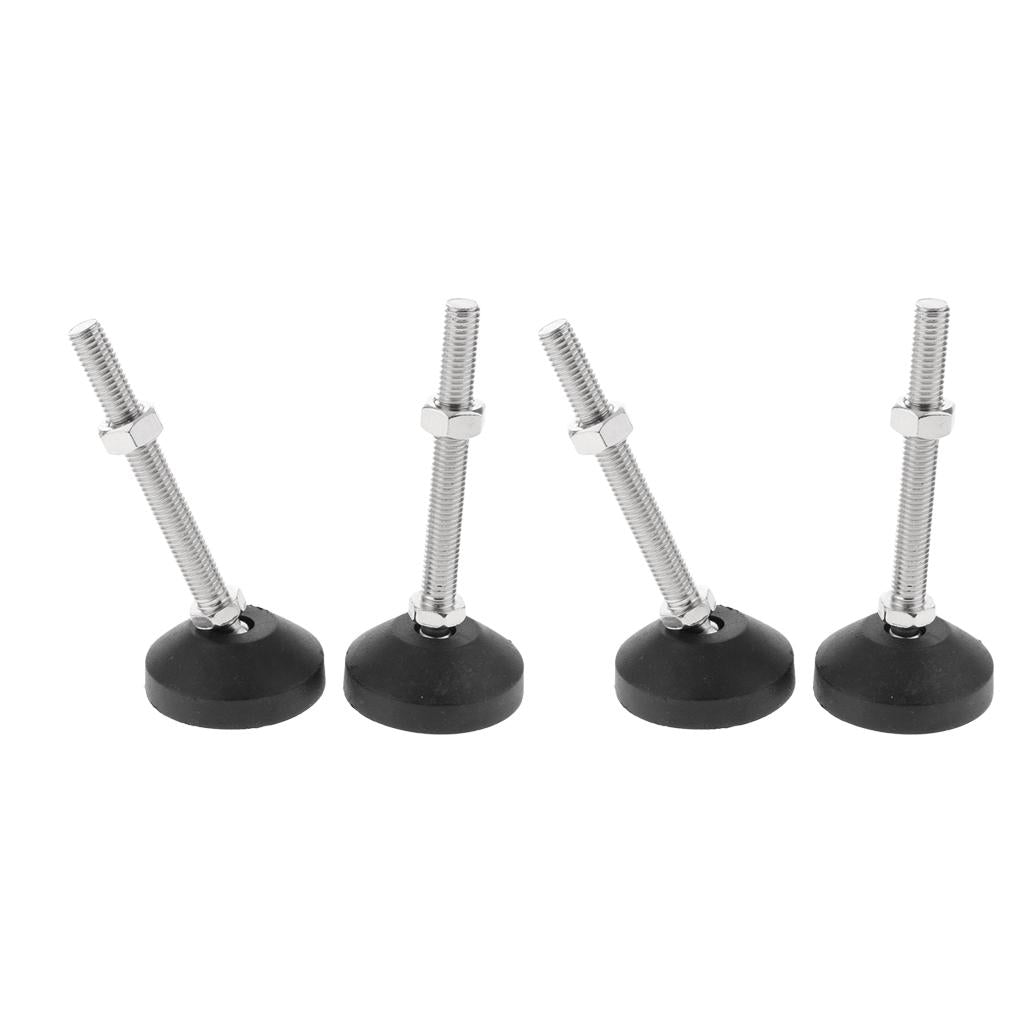 4x Carbon Steel Adjustable Furniture Leveler Leveling Feet 60mm 60-M12x100mm