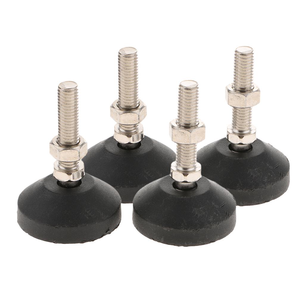 4x Carbon Steel Adjustable Furniture Leveler Leveling Feet 60mm 60-M12x50mm