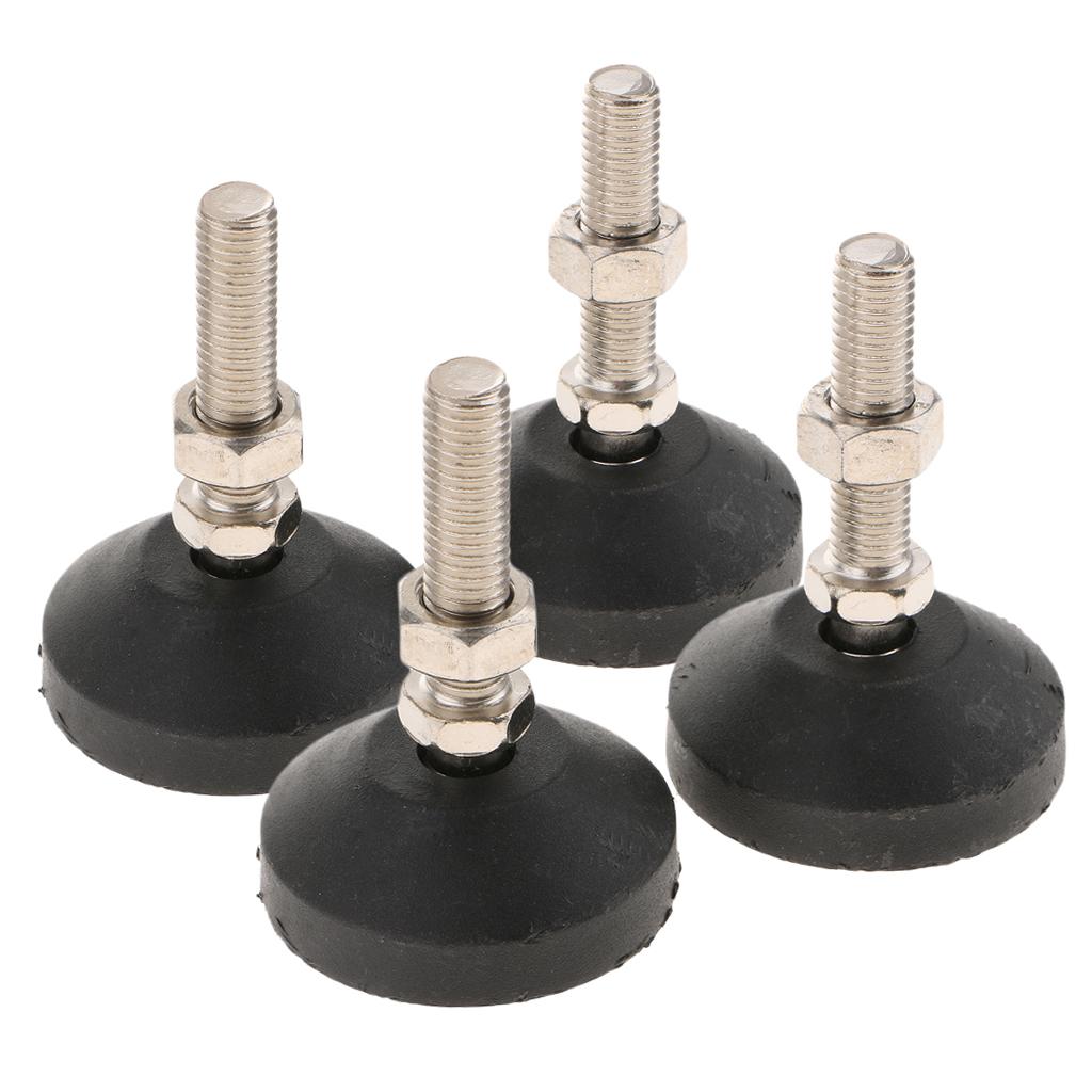 4x Carbon Steel Adjustable Furniture Leveler Leveling Feet 60mm 60-M12x50mm