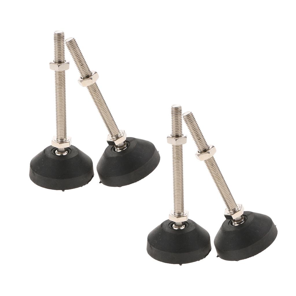 4x Carbon Steel Adjustable Furniture Leveler Leveling Feet 60mm 60-M10x100mm