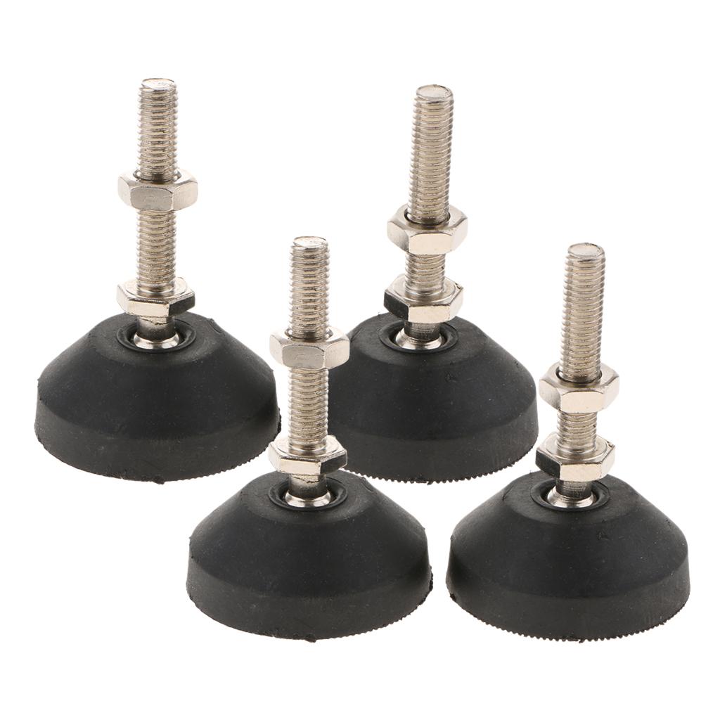 4x Carbon Steel Adjustable Furniture Leveler Leveling Feet 60mm 60-M10x50mm