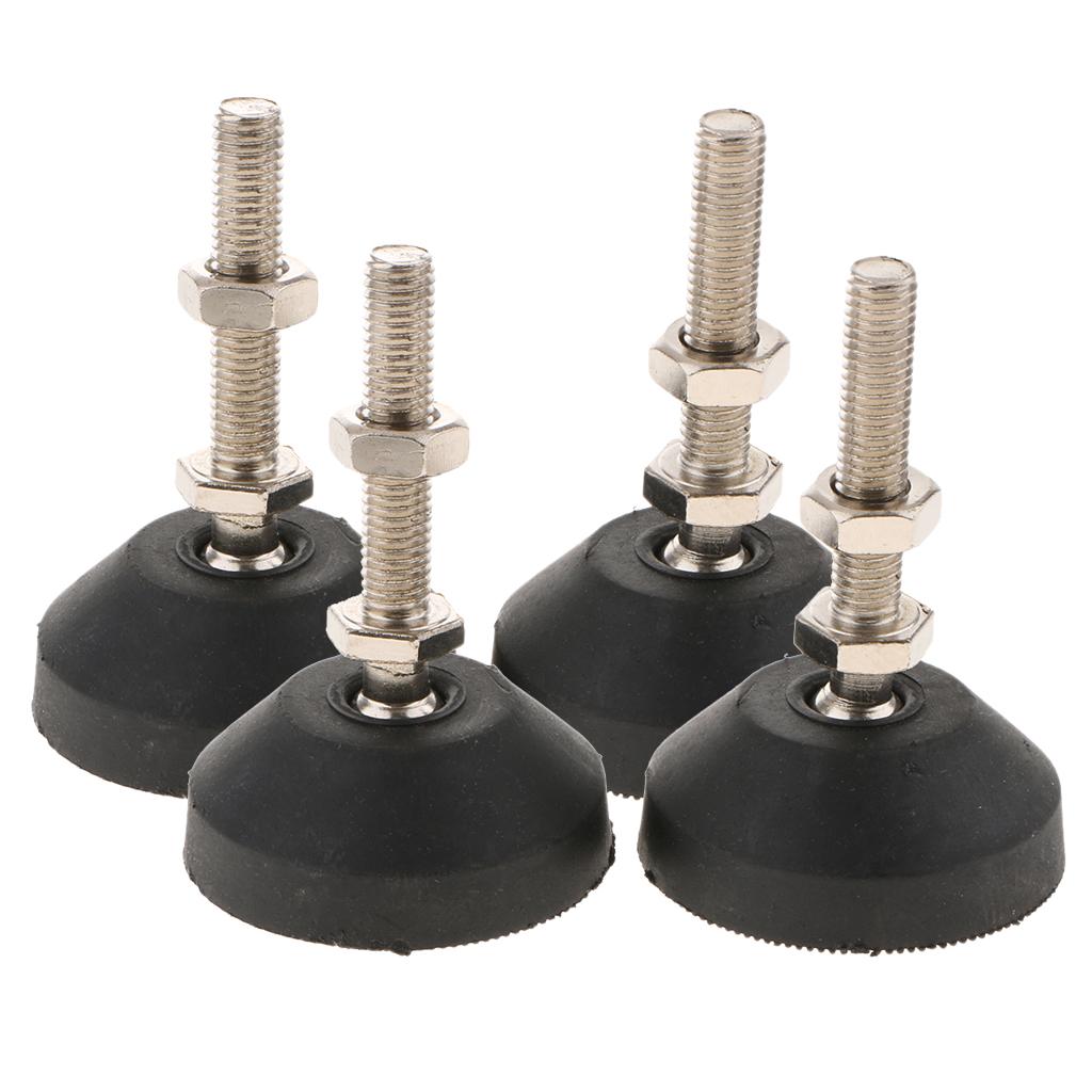 4x Carbon Steel Adjustable Furniture Leveler Leveling Feet 60mm 60-M10x50mm