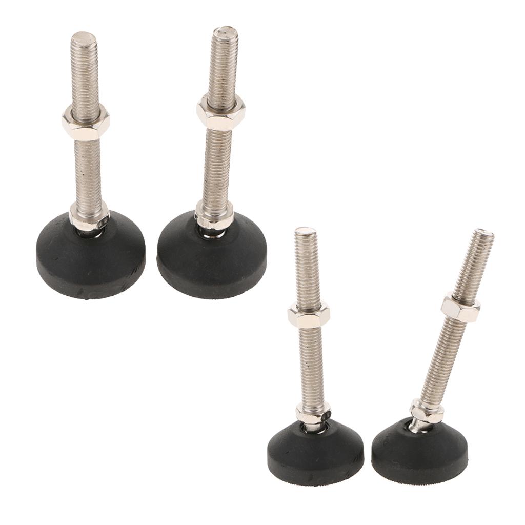 4x Carbon Steel Adjustable Furniture Leveler Leveling Feet 50mm 50-M12x100mm