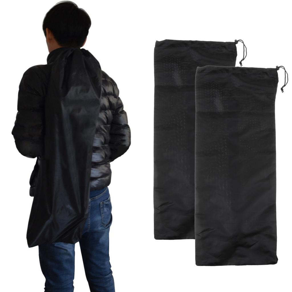 2 Pieces Skateboard Longboard Shoulder Bag Carry Case Drawstring Pouch S