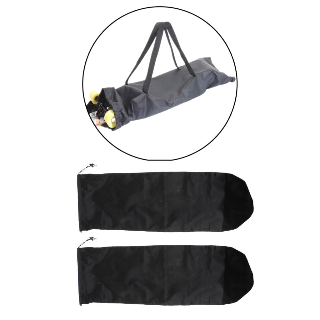 2 Pieces Skateboard Longboard Shoulder Bag Carry Case Drawstring Pouch L