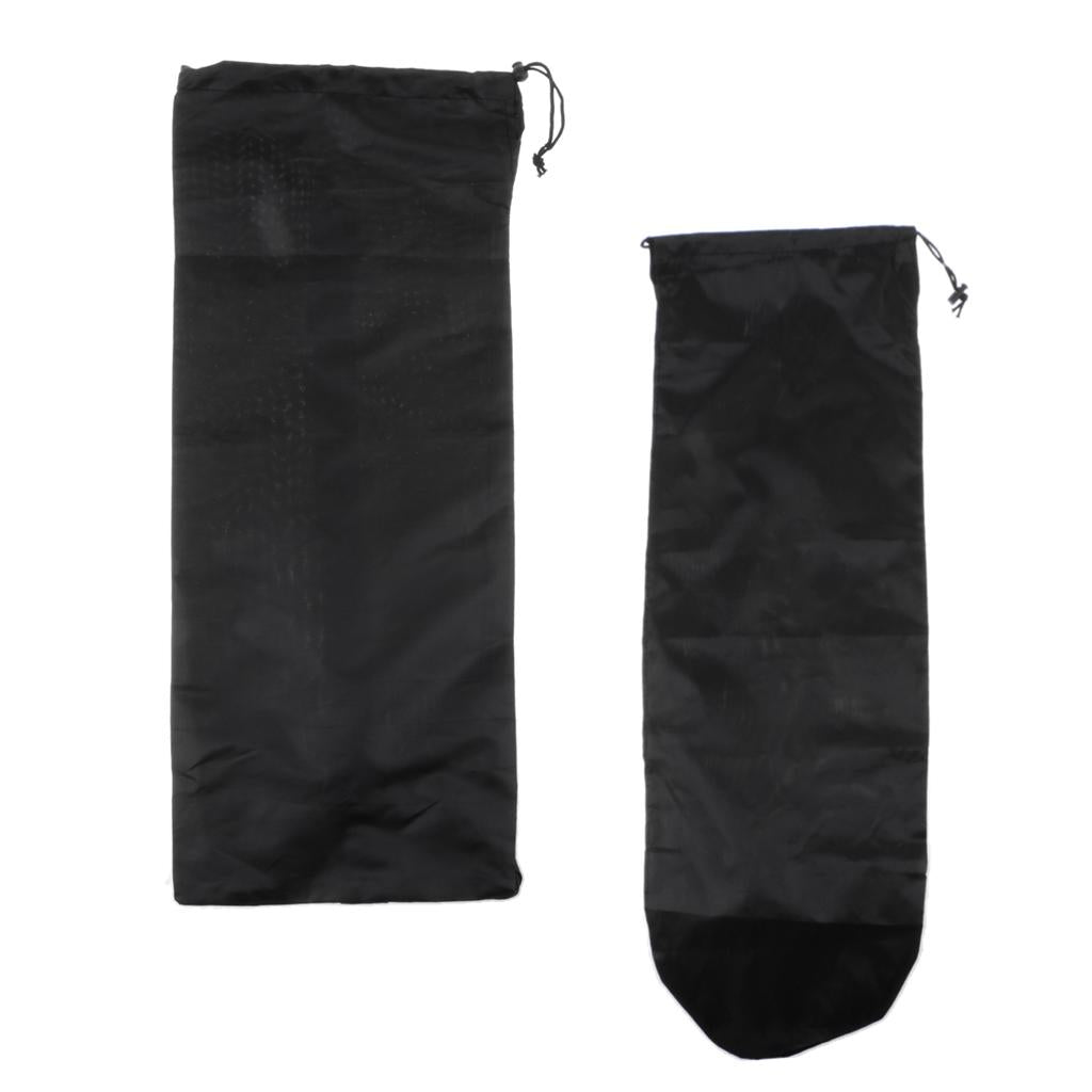2 Pieces Skateboard Longboard Shoulder Bag Carry Case Drawstring Pouch S+L