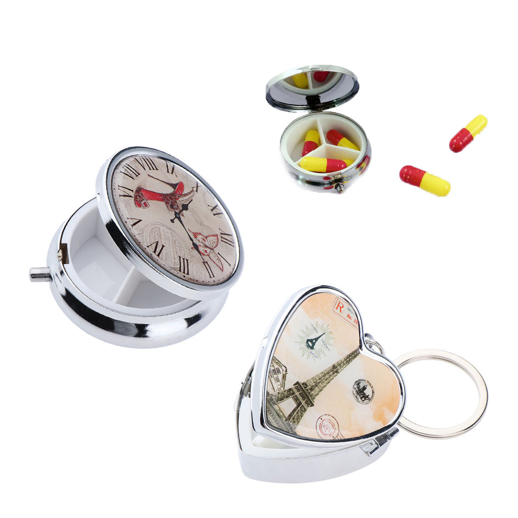 3 and 2 Grids Candy Pills Box Portable Tin Pots Cosmetic Jars Case Container