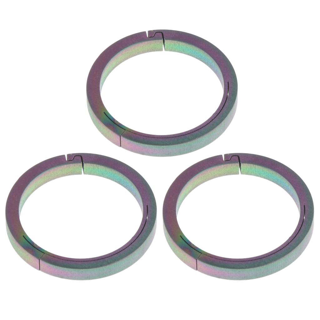 3pcs Titanium Round Carabiners Keychain Snap Hook Buckle Clip 26mm Colorful