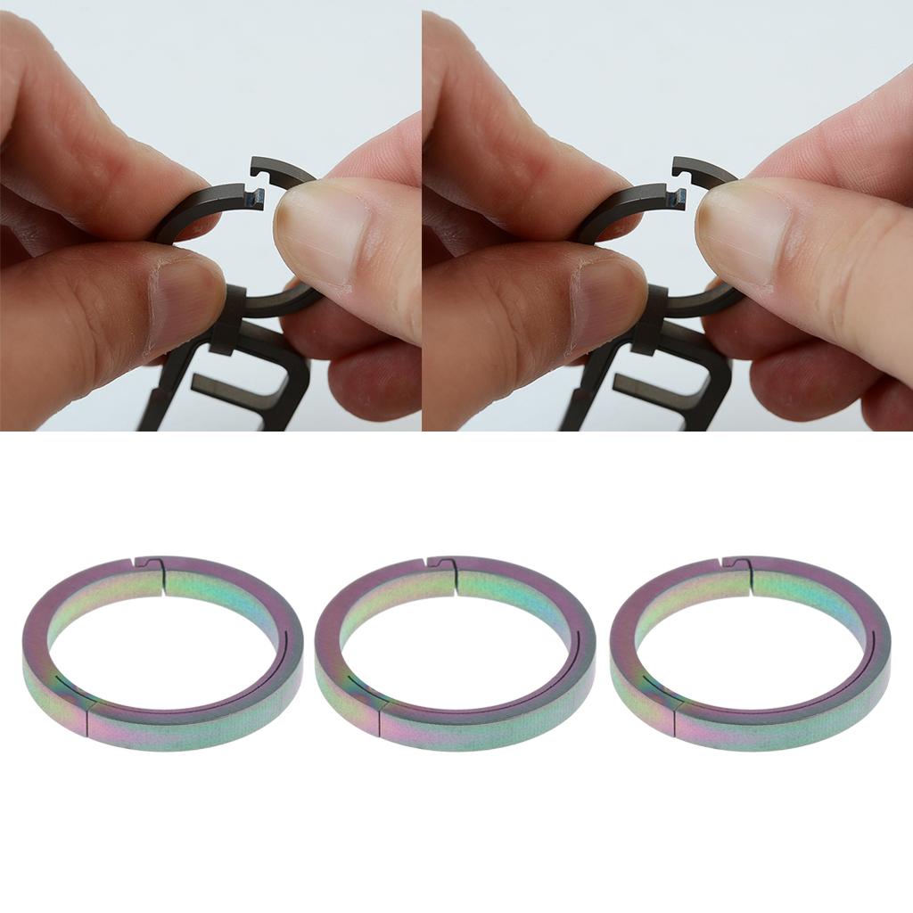 3pcs Titanium Round Carabiners Keychain Snap Hook Buckle Clip 26mm Colorful