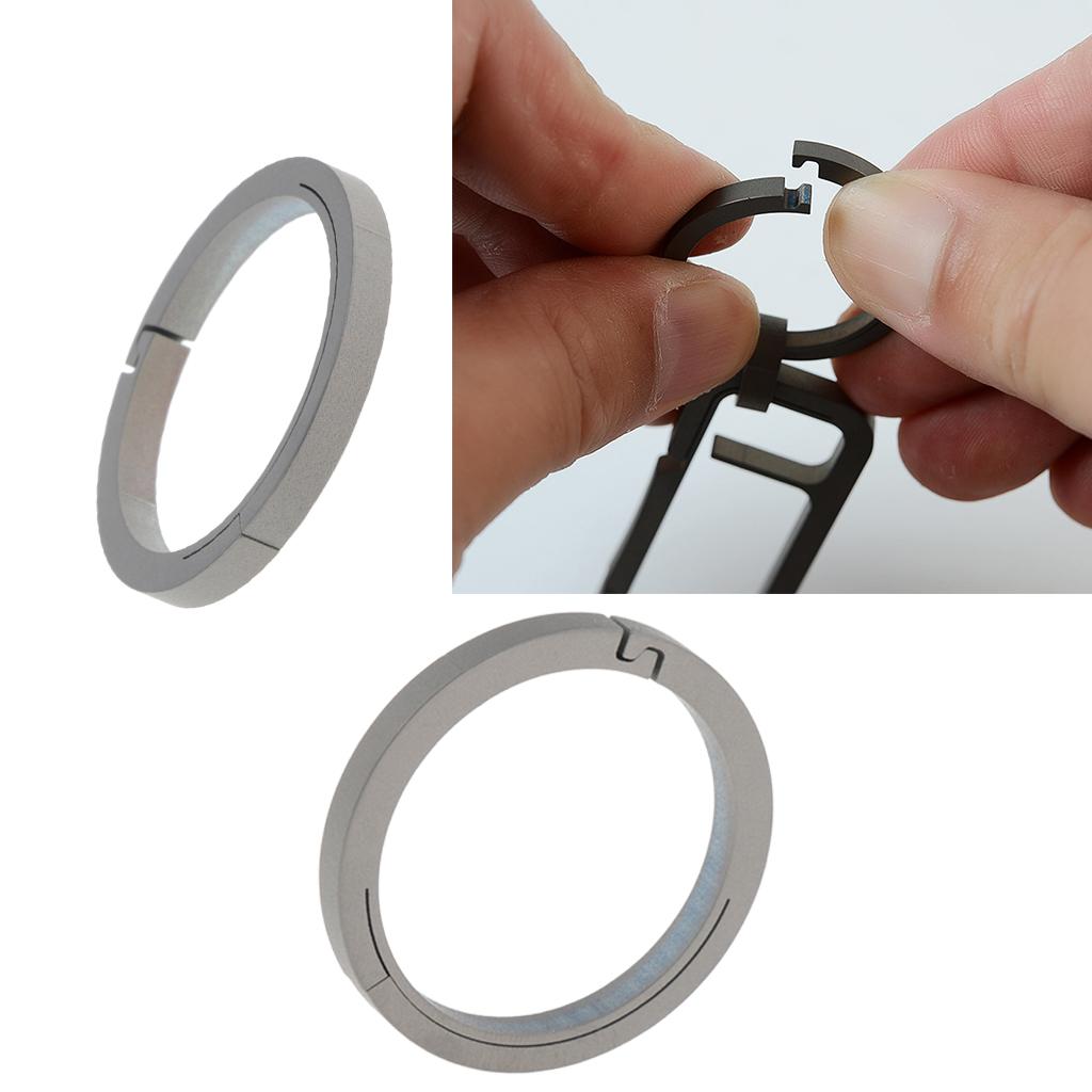 3pcs Titanium Round Carabiners Keychain Snap Hook Buckle Clip 32mm Silver