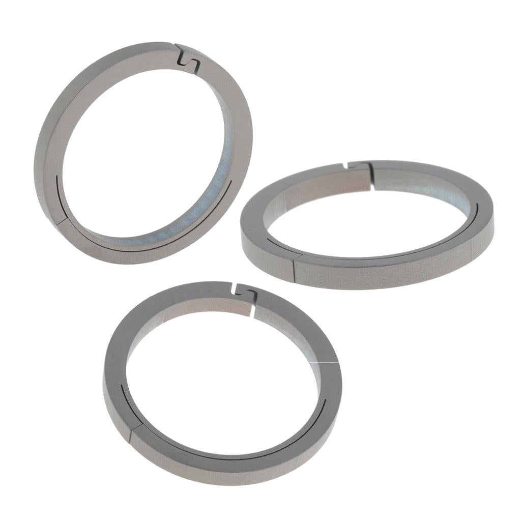3pcs Titanium Round Carabiners Keychain Snap Hook Buckle Clip 32mm Silver