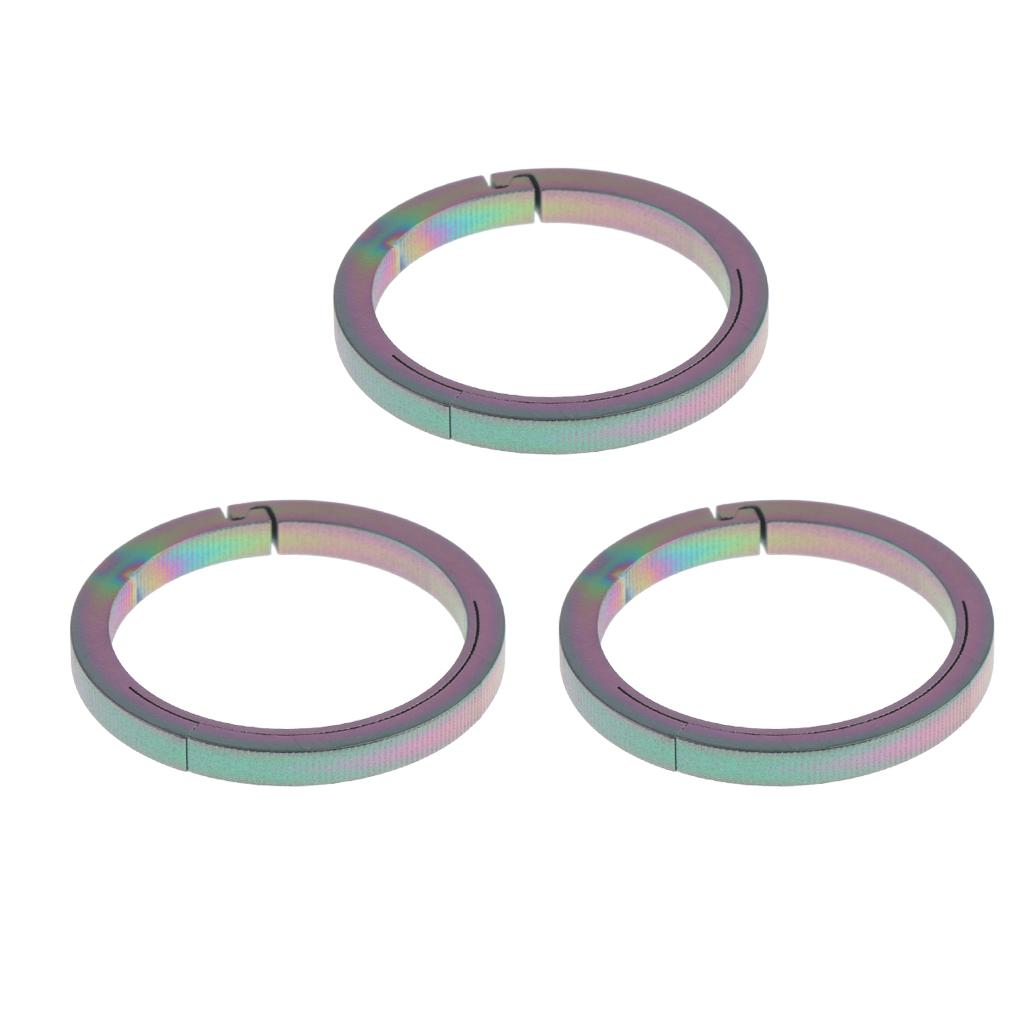 3pcs Titanium Round Carabiners Keychain Snap Hook Buckle Clip 32mm Colorful