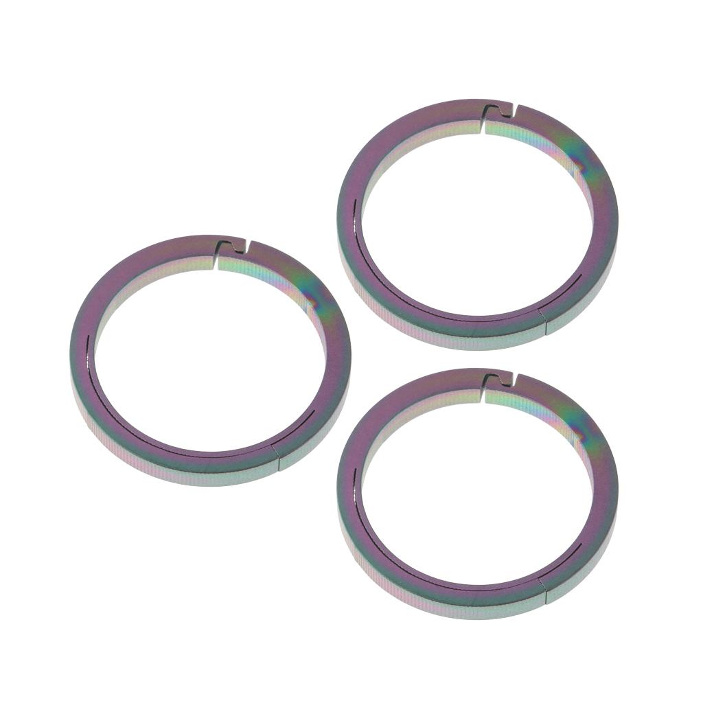 3pcs Titanium Round Carabiners Keychain Snap Hook Buckle Clip 32mm Colorful