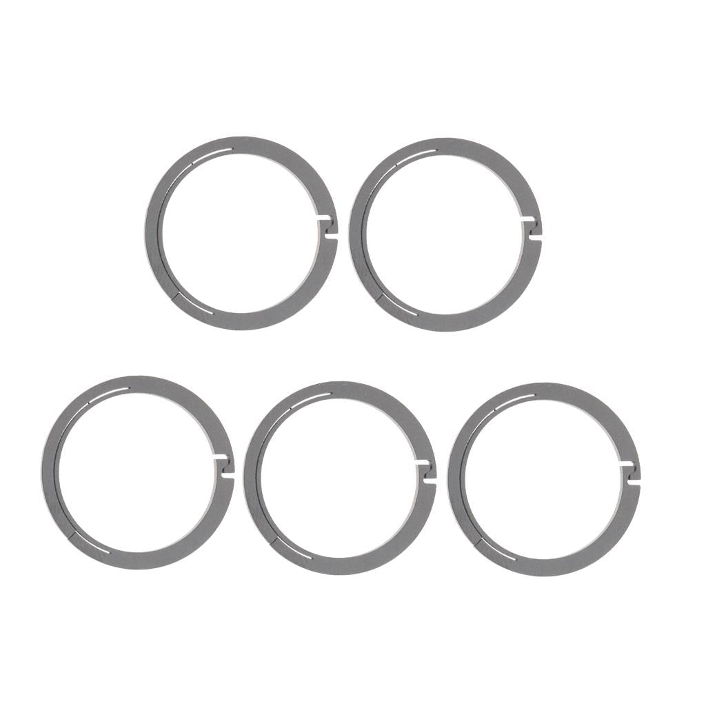 5pcs Titanium Round Keychain Carabiners Spring Snap Hook Clip Silver 22mm