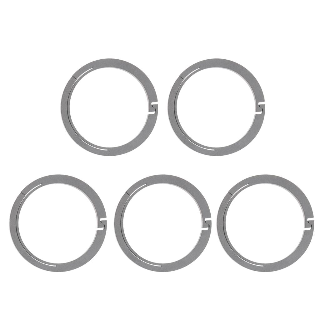 5pcs Titanium Round Keychain Carabiners Spring Snap Hook Clip Silver 26mm