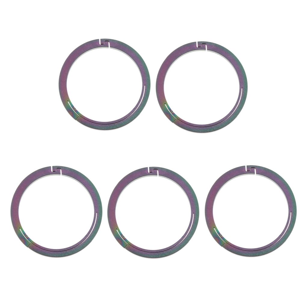 5pcs Titanium Round Keychain Carabiners Spring Snap Hook Clip Colorful 26mm