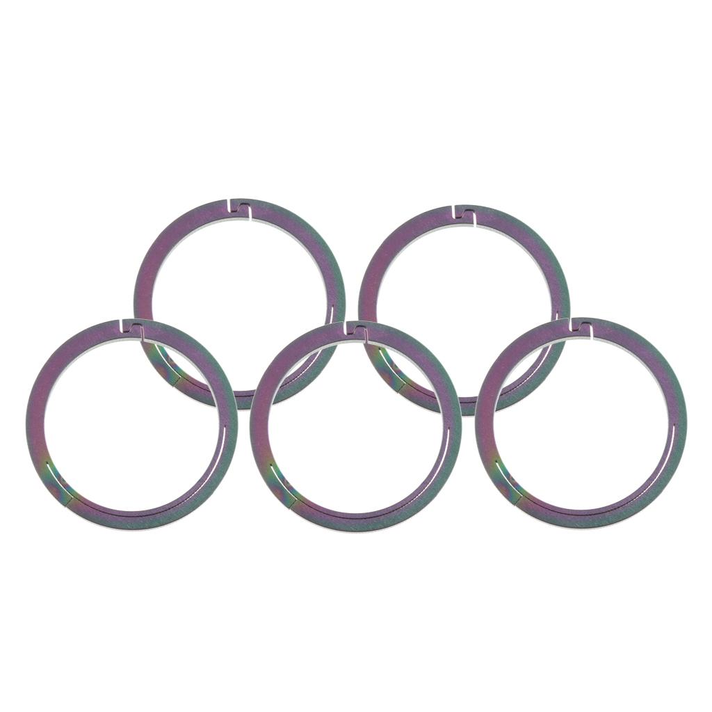 5pcs Titanium Round Keychain Carabiners Spring Snap Hook Clip Colorful 26mm