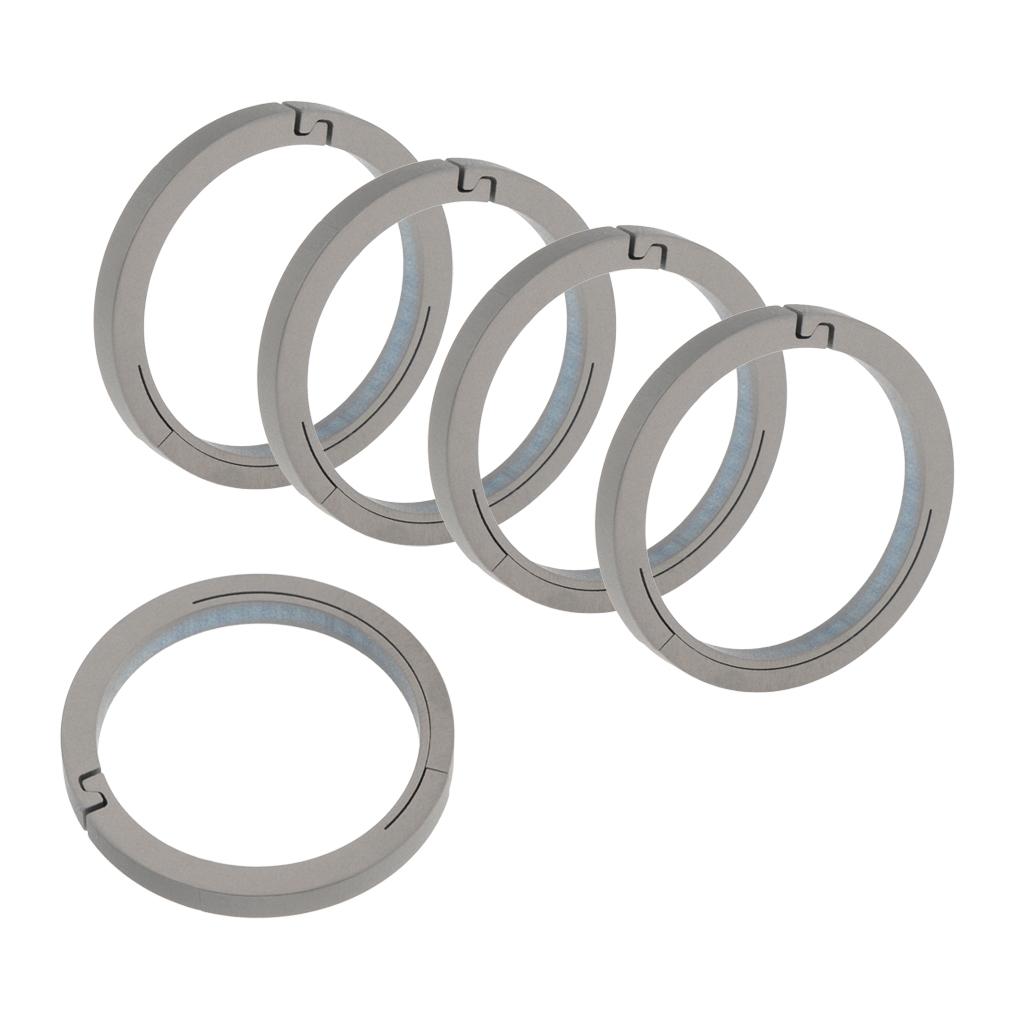 5pcs Titanium Round Keychain Carabiners Spring Snap Hook Clip Silver 32mm