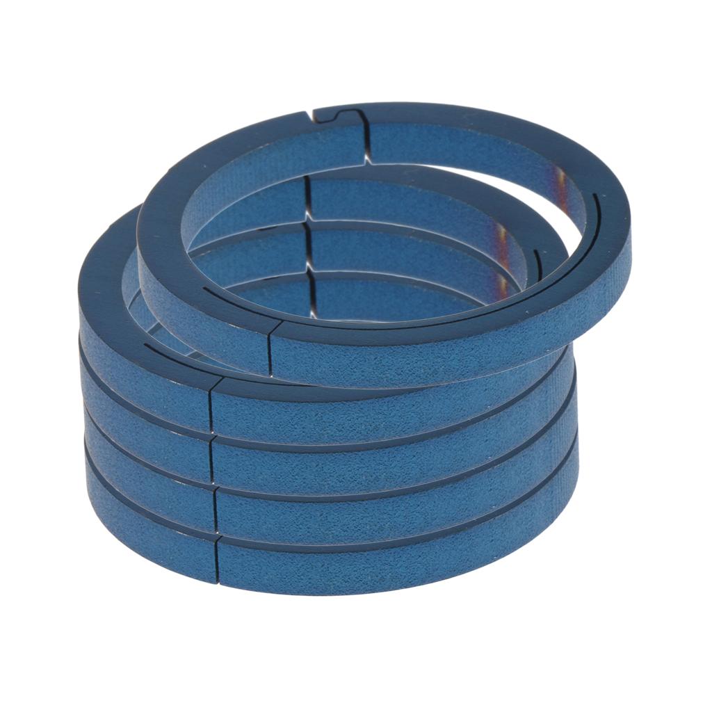 5pcs Titanium Round Keychain Carabiners Spring Snap Hook Clip Blue 32mm