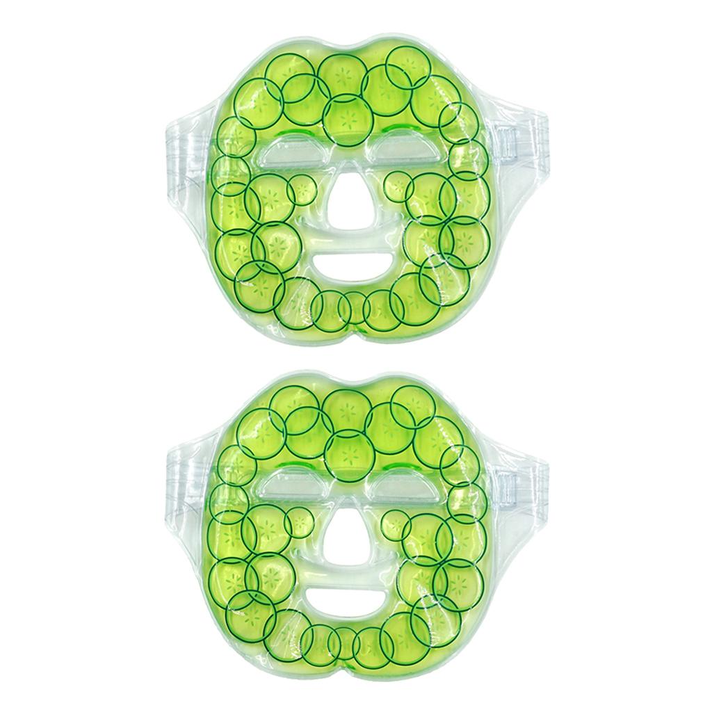 2pcs Reusable Full Face Eye Mask Gel Heat Cold Pack Freezable Microwavable