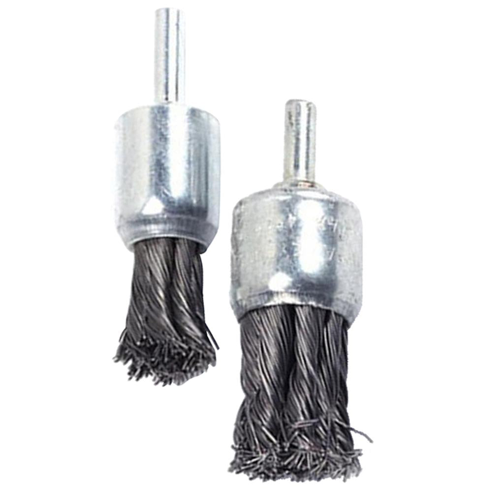 2pcs Wire Knot End Brush Rust Paint Removal Tools For Die Grinder 20 & 25mm