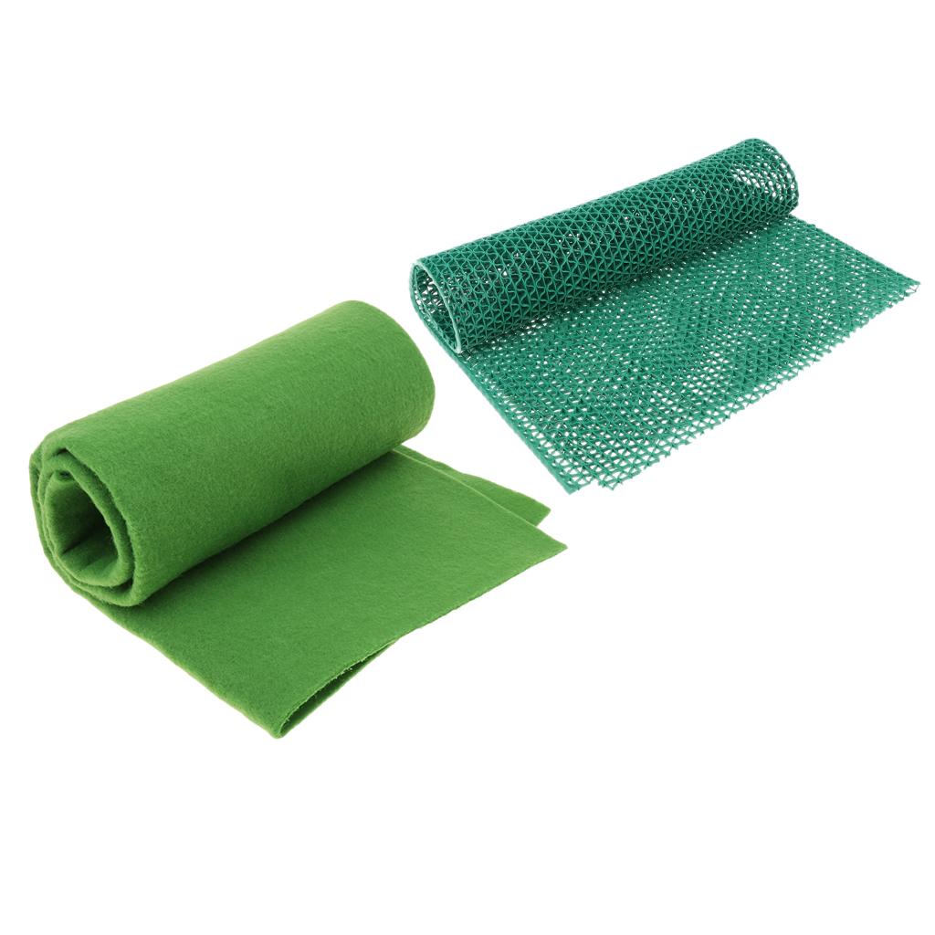 2 Pcs Green Reptile Carpet Fiber Pet Mat for Lizards Waterproof Pad 60cm