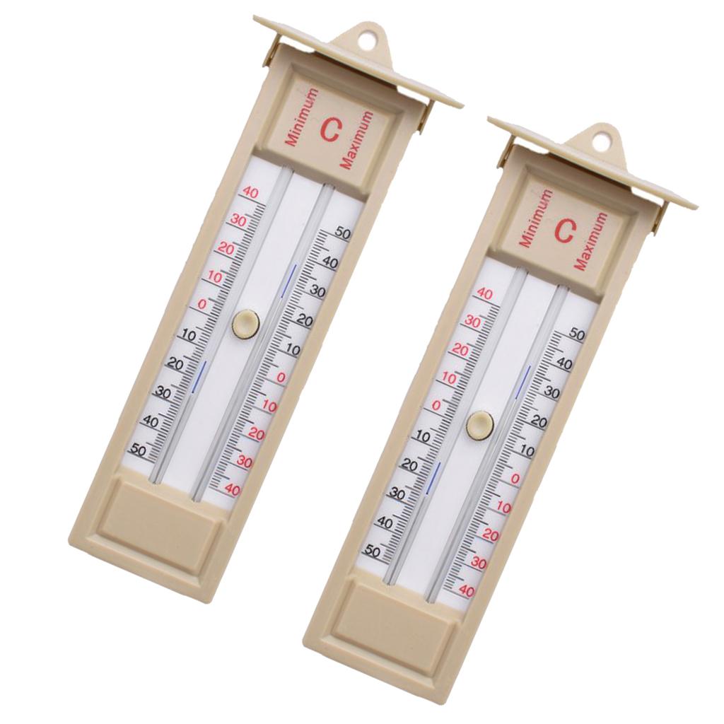 2pcs Wall Thermometer Indoor/Outdoor Greenhouse Max Min Temperature Gauge