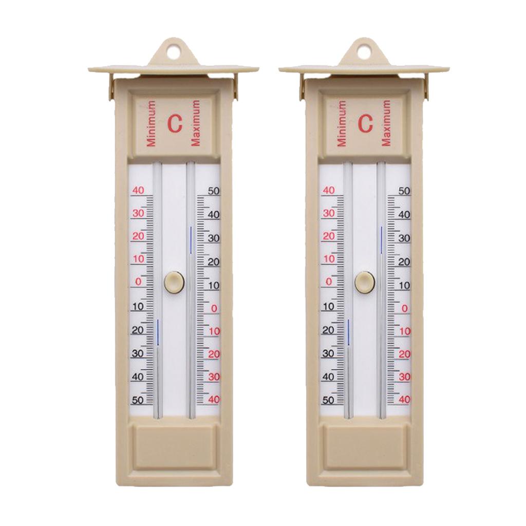 2pcs Wall Thermometer Indoor/Outdoor Greenhouse Max Min Temperature Gauge
