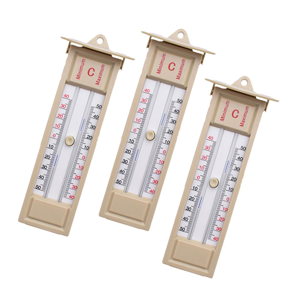 3pcs Wall Thermometer Indoor Outdoor Greenhouse Max Min Temperature Gauge