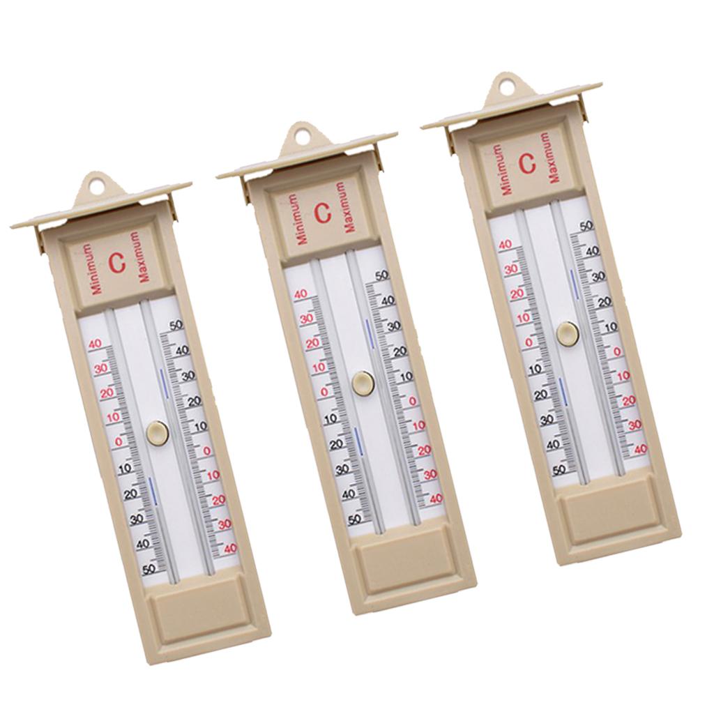 3pcs Wall Thermometer Indoor Outdoor Greenhouse Max Min Temperature Gauge