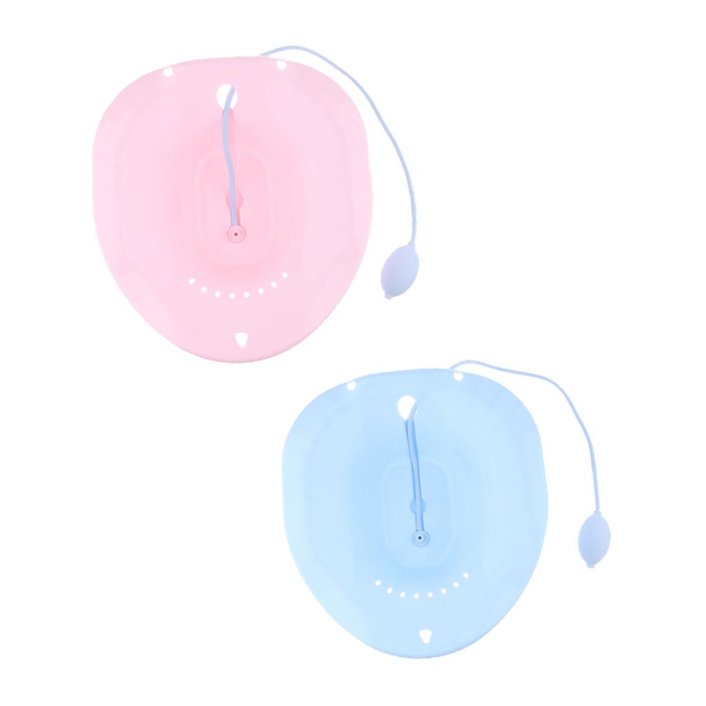 2Pieces Toilet Sitz Bath Tub Hip Basin with Flusher for Pregnant Hemorrhoids