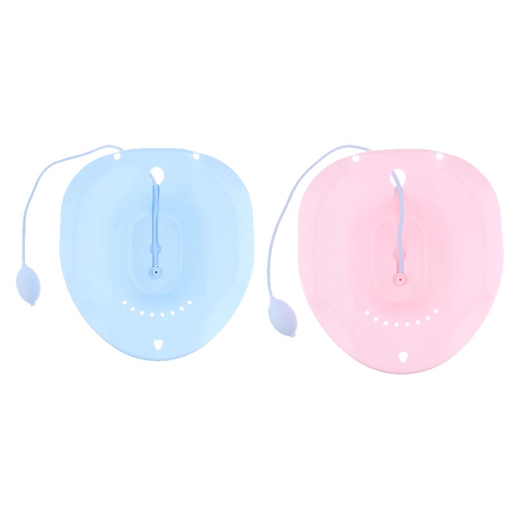 2Pieces Toilet Sitz Bath Tub Hip Basin with Flusher for Pregnant Hemorrhoids