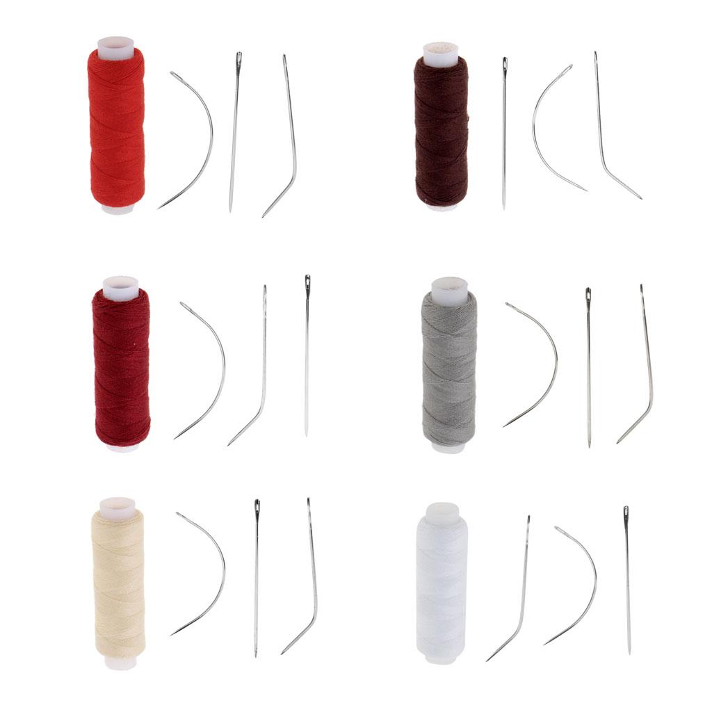 6pcs Cotton Hair Track Weft Weaving Sew Decor Thread for Hair Extension