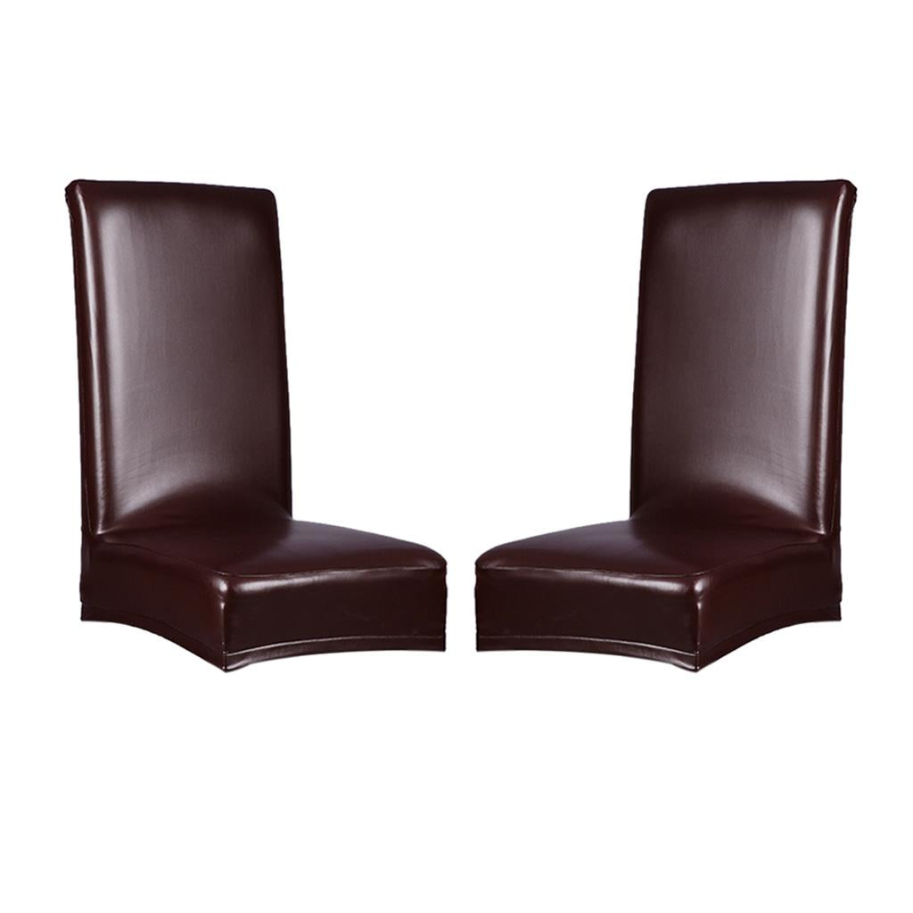 2pcs Stretch Chair Cover Leather Seat Cover Dining Room Seat Cover Decor E