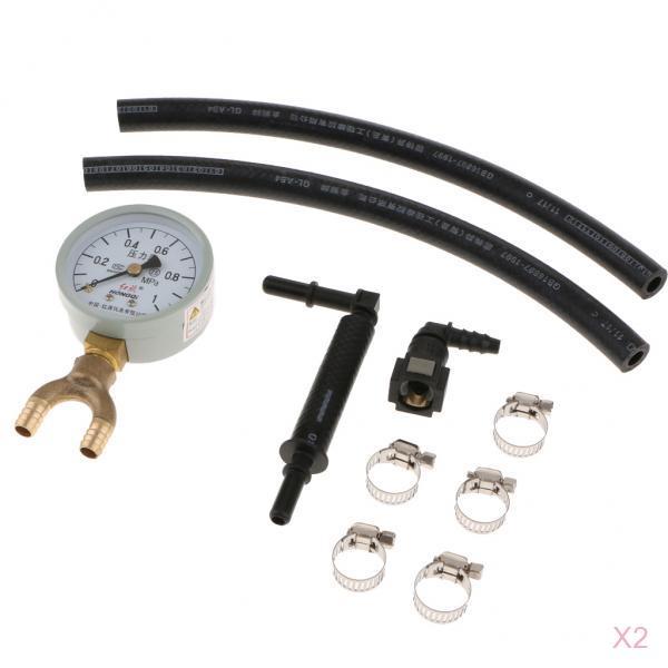 2 Set Car Fuel Injection Pump Pressure Injector Tester Pressure Gauge Kits