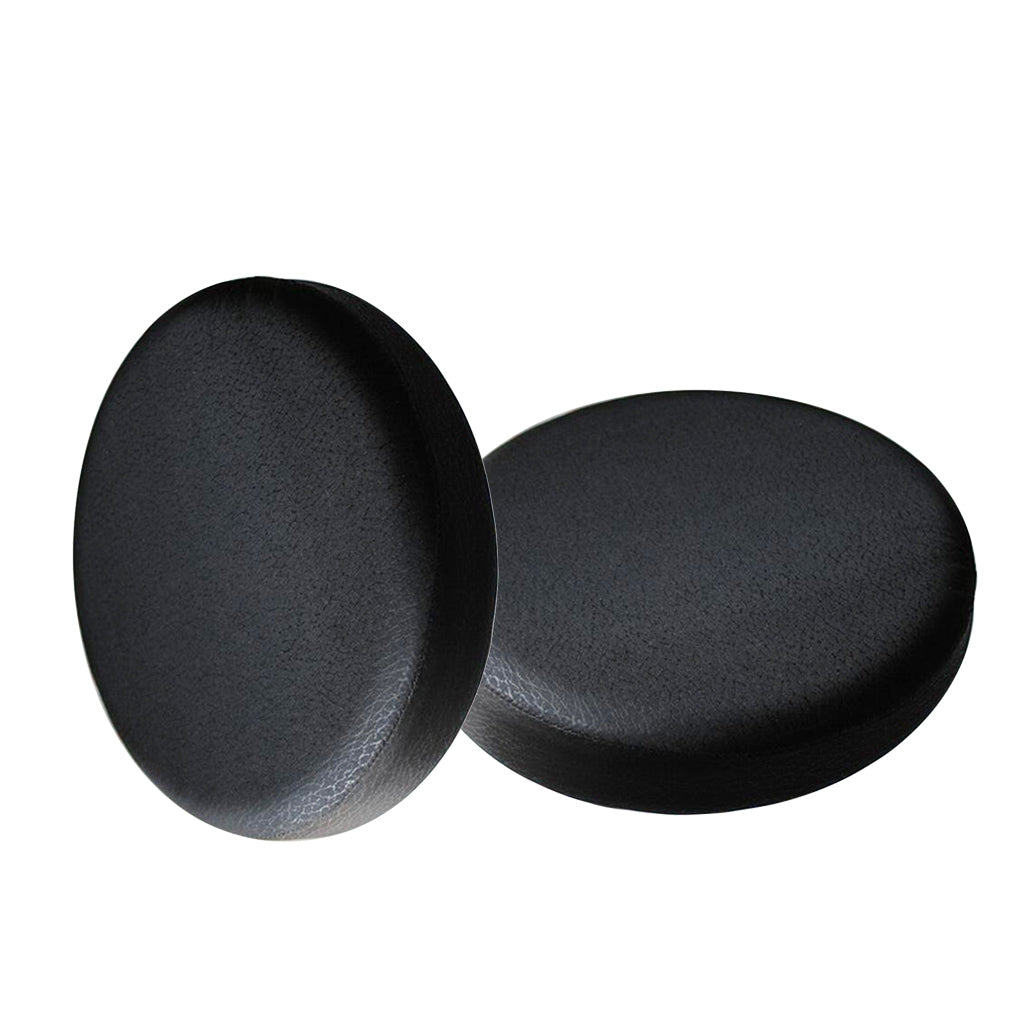 2xBar Stool Cover Round Lift Chair Seat Sleeve Salon Black_35x10cm