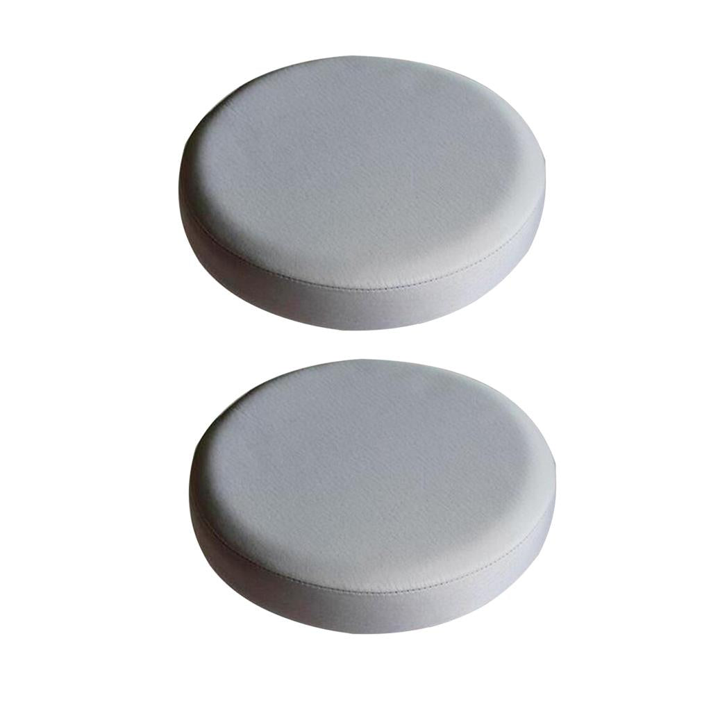 2Pcs Bar Stool Cover Round Lift Chair Seat Sleeve Salon Grey_33x10cm
