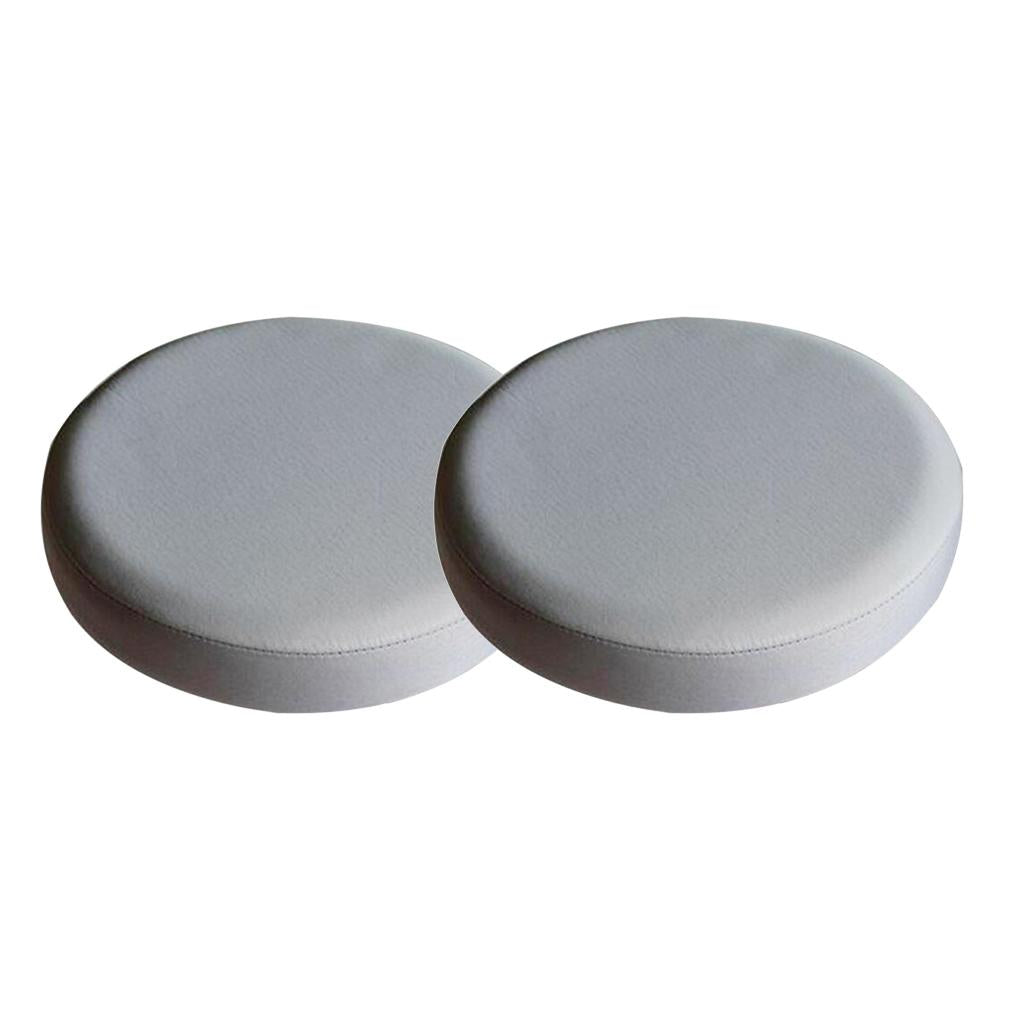2Pcs Bar Stool Cover Round Lift Chair Seat Sleeve Salon Grey_33x10cm