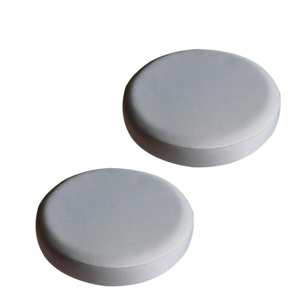 2Pcs Bar Stool Cover Round Lift Chair Seat Sleeve Salon Grey_33x10cm