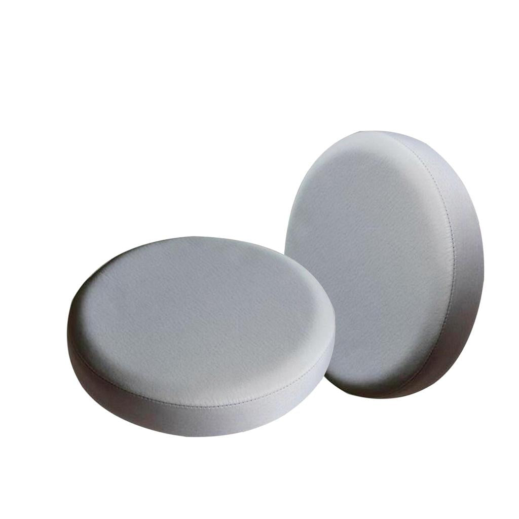2Pcs Bar Stool Cover Round Lift Chair Seat Sleeve Salon Grey_33x10cm