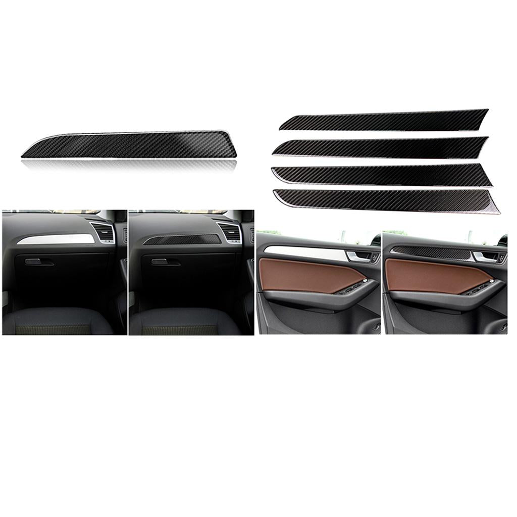 Carbon Fiber Car Inner Center Console+Dashboard Panel Strip For Audi A4 B8