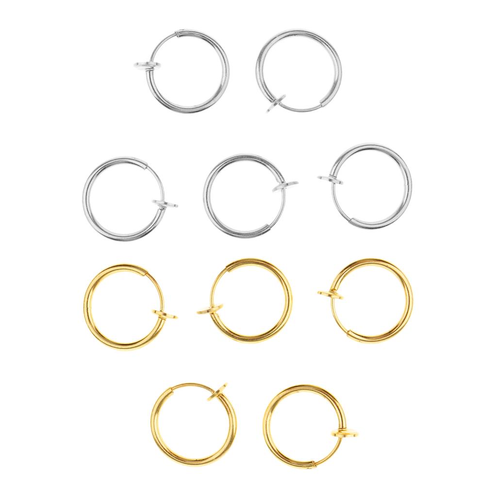 10pcs Fake Clip On Nose Ear Septum Lip Eyebrow Ear Loop No-piercing Ring