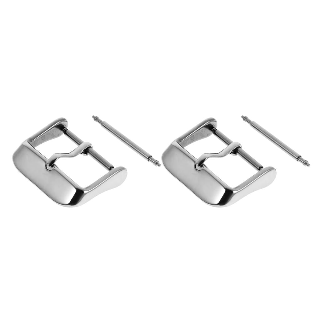 2 Pieces Stainless Steel Tang Buckle Pin Watch Replace Part for Watch Strap