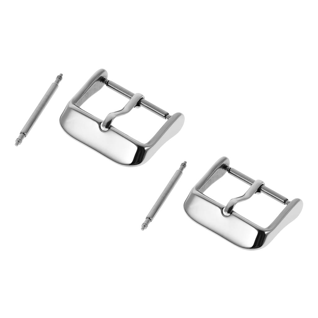 2 Pieces Stainless Steel Tang Buckle Pin Watch Replace Part for Watch Strap