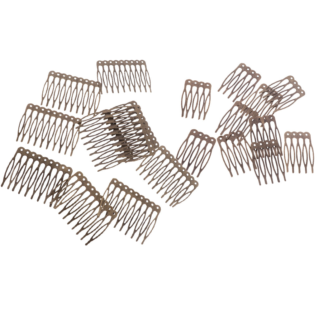 20 Pieces Blank Metal Hair Comb for Bridal Hair Accessories DIY Retro Bronze