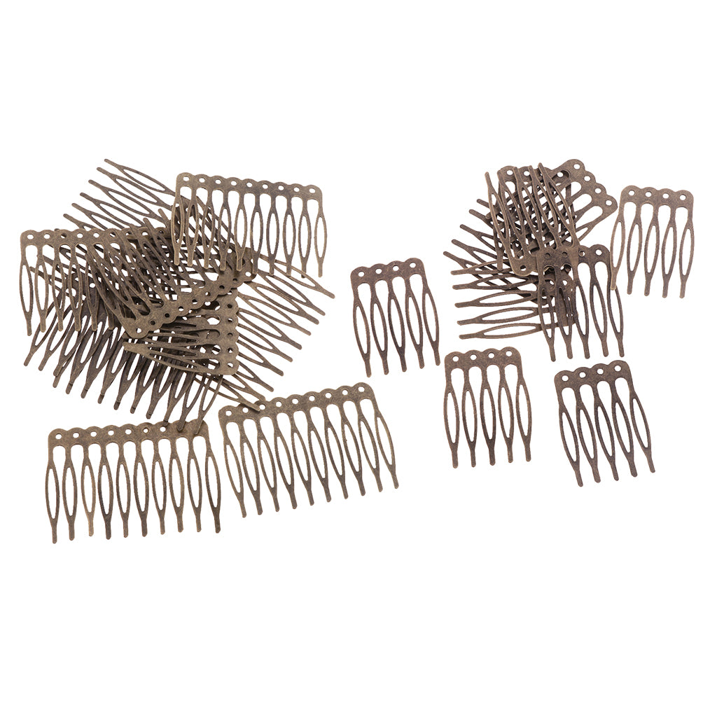 20 Pieces Blank Metal Hair Comb for Bridal Hair Accessories DIY Retro Bronze