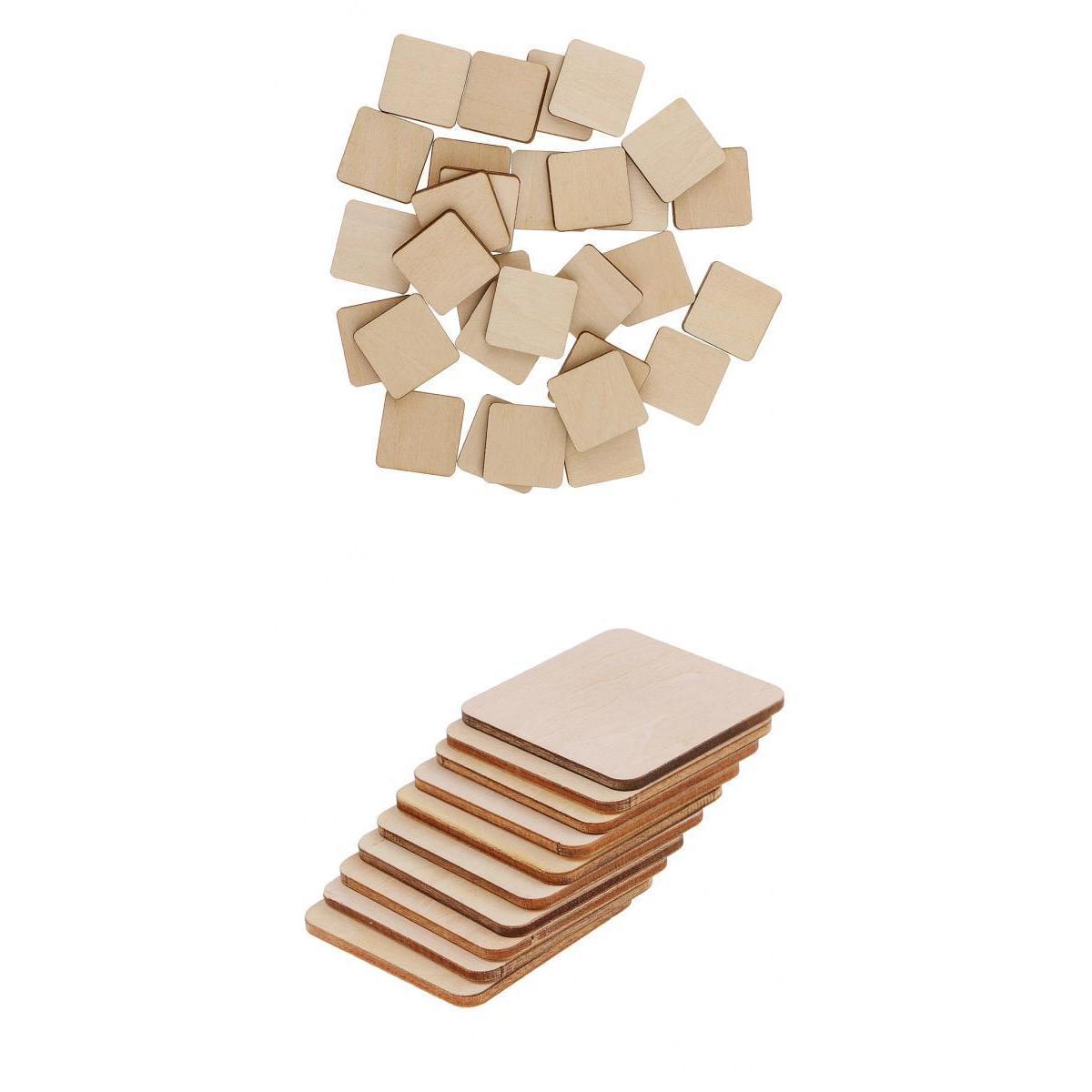 40 Pieces Square Unfinished Blank Wood Sign Plaque Pieces DIY Woodworkings