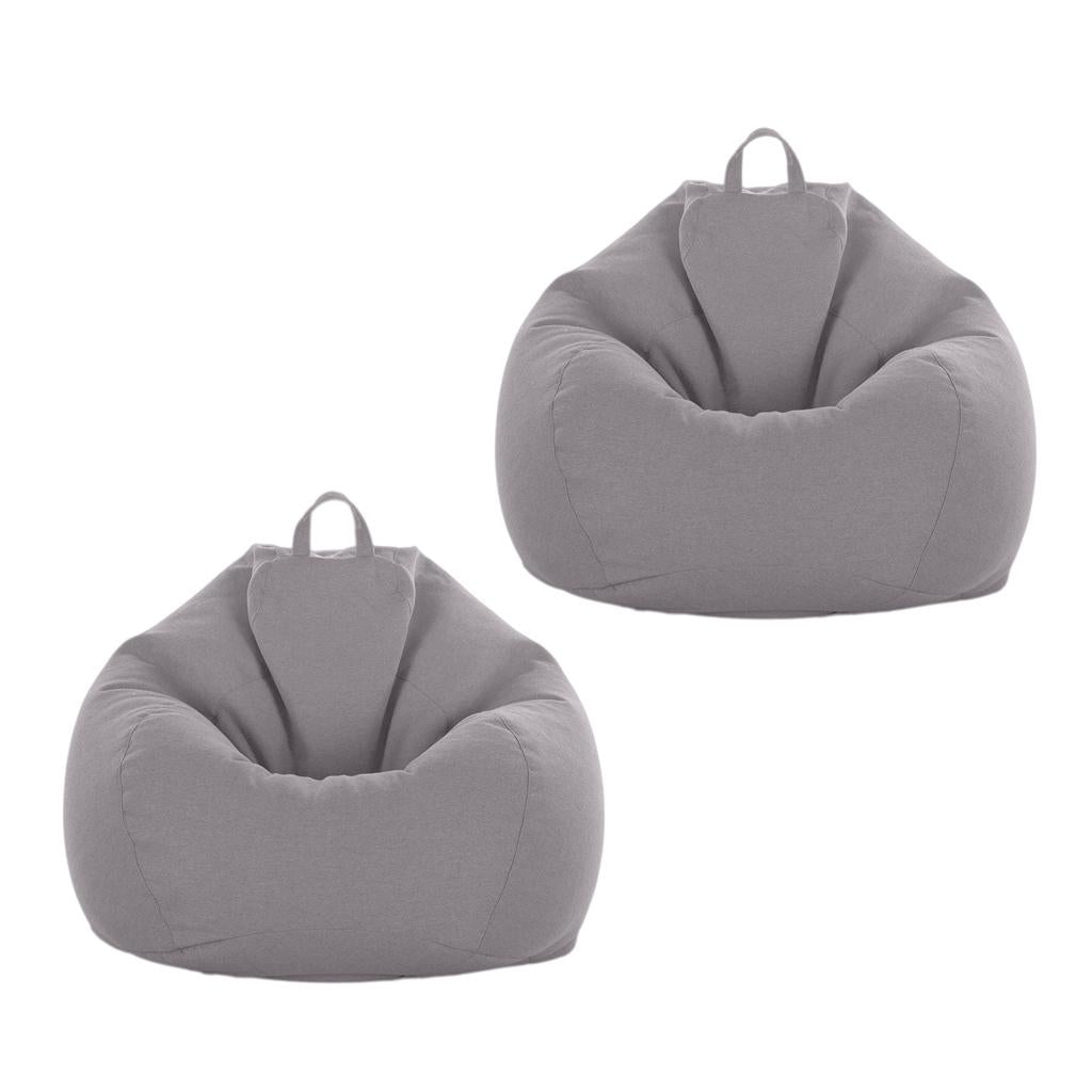 2XBeanbag Covers for Stuffed Animals 90*110cm Adult Size Gray